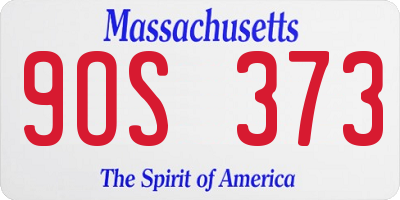 MA license plate 9OS373