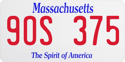 MA license plate 9OS375