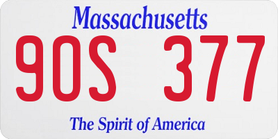 MA license plate 9OS377