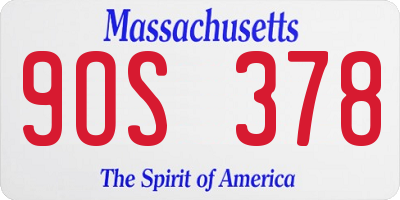 MA license plate 9OS378