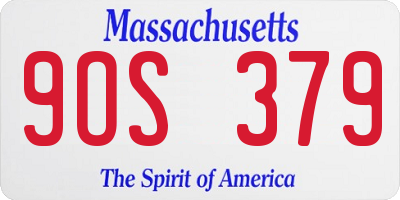 MA license plate 9OS379