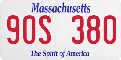 MA license plate 9OS380
