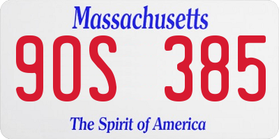 MA license plate 9OS385