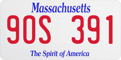 MA license plate 9OS391