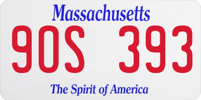 MA license plate 9OS393