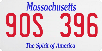 MA license plate 9OS396