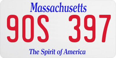 MA license plate 9OS397