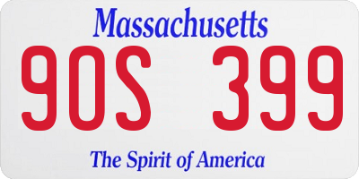 MA license plate 9OS399