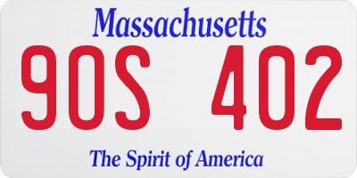 MA license plate 9OS402