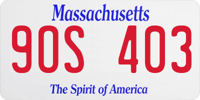 MA license plate 9OS403