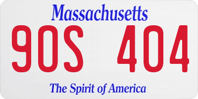 MA license plate 9OS404