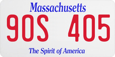 MA license plate 9OS405