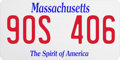 MA license plate 9OS406
