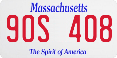MA license plate 9OS408