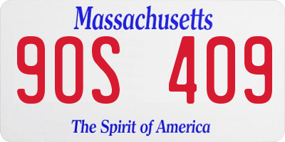 MA license plate 9OS409