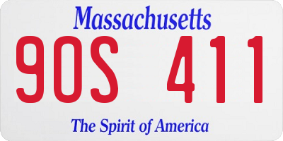 MA license plate 9OS411