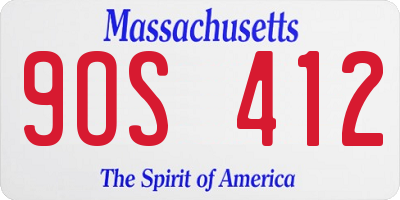 MA license plate 9OS412