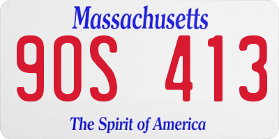 MA license plate 9OS413