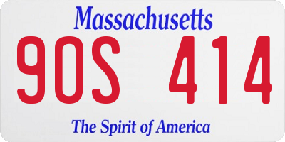 MA license plate 9OS414