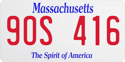 MA license plate 9OS416