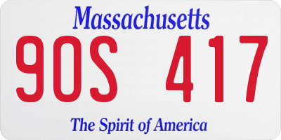MA license plate 9OS417