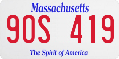 MA license plate 9OS419