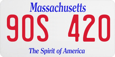 MA license plate 9OS420