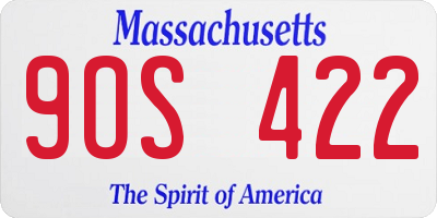 MA license plate 9OS422
