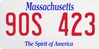 MA license plate 9OS423