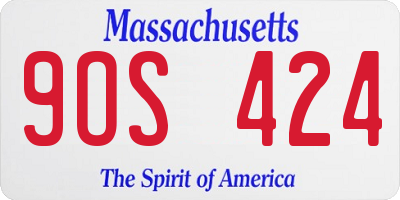 MA license plate 9OS424