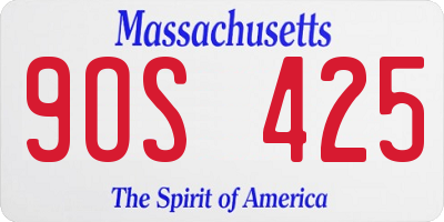 MA license plate 9OS425