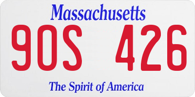 MA license plate 9OS426