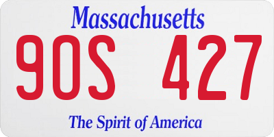 MA license plate 9OS427