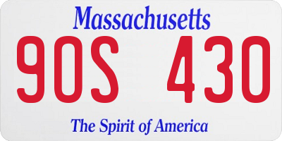 MA license plate 9OS430