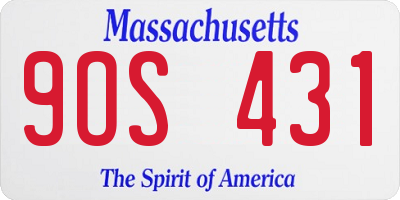 MA license plate 9OS431