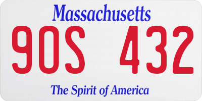 MA license plate 9OS432
