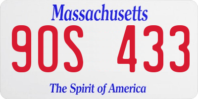 MA license plate 9OS433