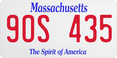 MA license plate 9OS435