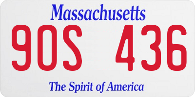 MA license plate 9OS436