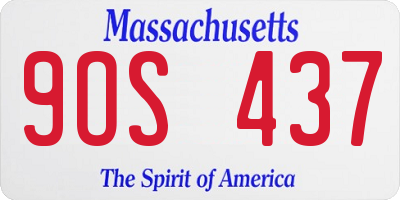 MA license plate 9OS437