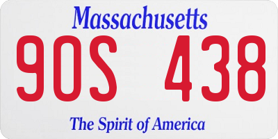 MA license plate 9OS438