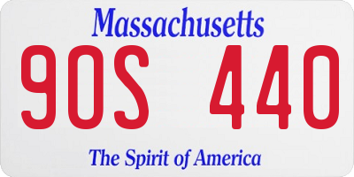 MA license plate 9OS440