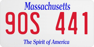 MA license plate 9OS441