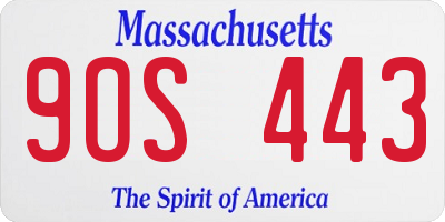 MA license plate 9OS443