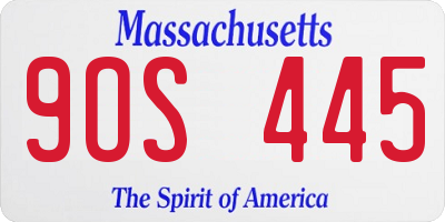 MA license plate 9OS445