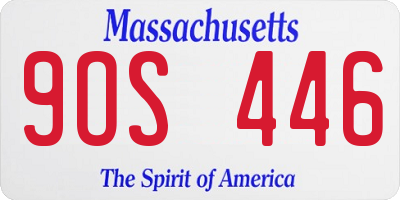 MA license plate 9OS446
