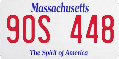 MA license plate 9OS448