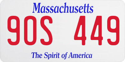 MA license plate 9OS449