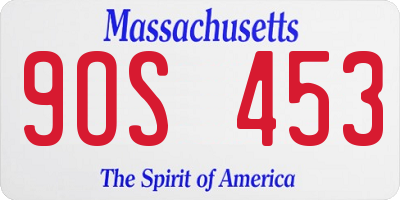 MA license plate 9OS453