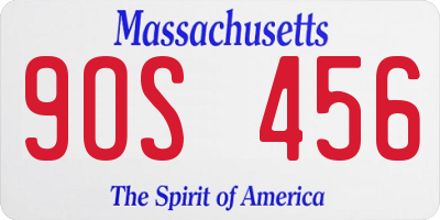 MA license plate 9OS456